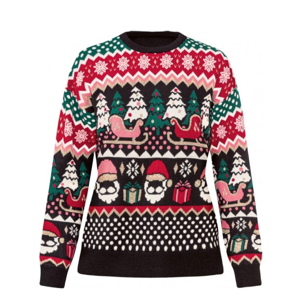 Christmas Sweater - Festive Black and Red